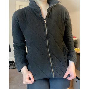 Black Quilted Zip Up Jacket